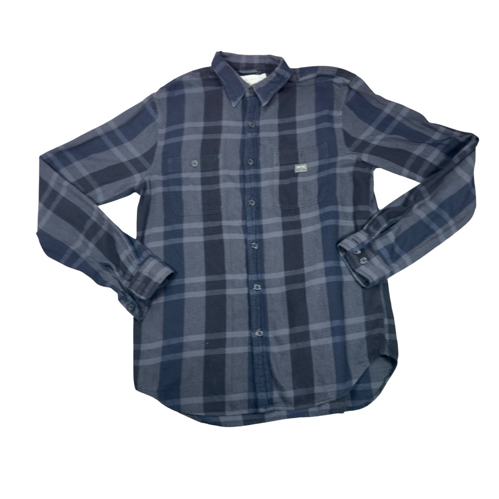 Denim & Supply Ralph Lauren Mens Grey Black Plaid Flannel Button Down Shirt M